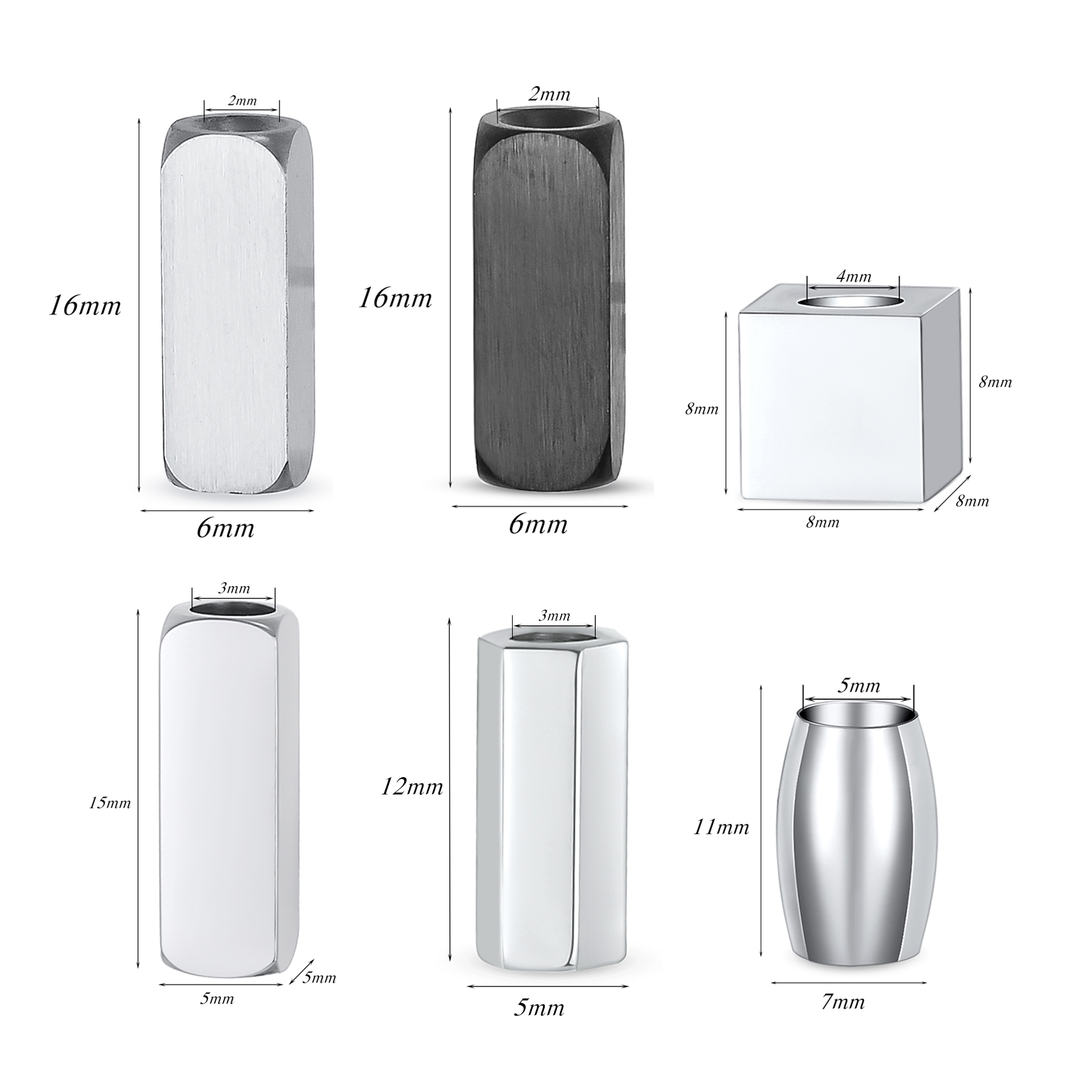Young Men'S Accessories - 6pcs/lot Custom Text Polished Stainless Steel