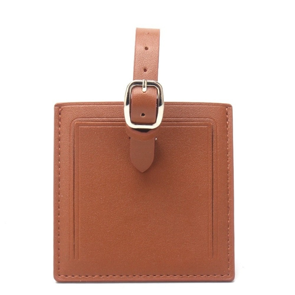 Men Accessories Name - Square Leather Luggage Labels with Signature