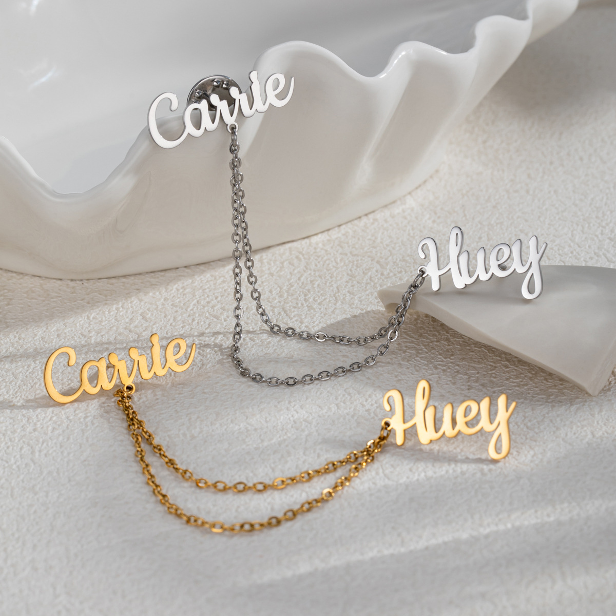 Men Accessories Name - Fashion 2 Names DIY Customized Pins