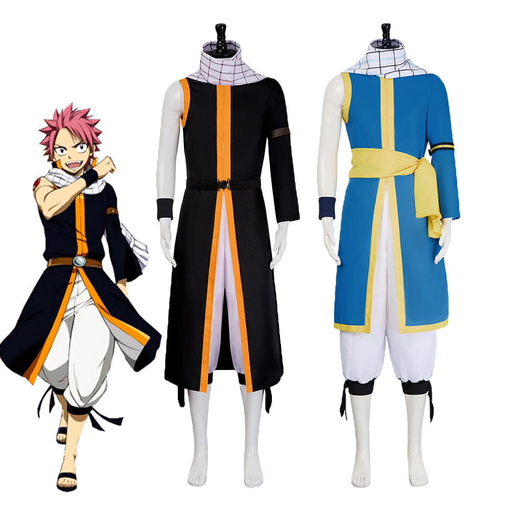 Men Accessories For Party - Anime Natsu Cosplay Costume Black Long