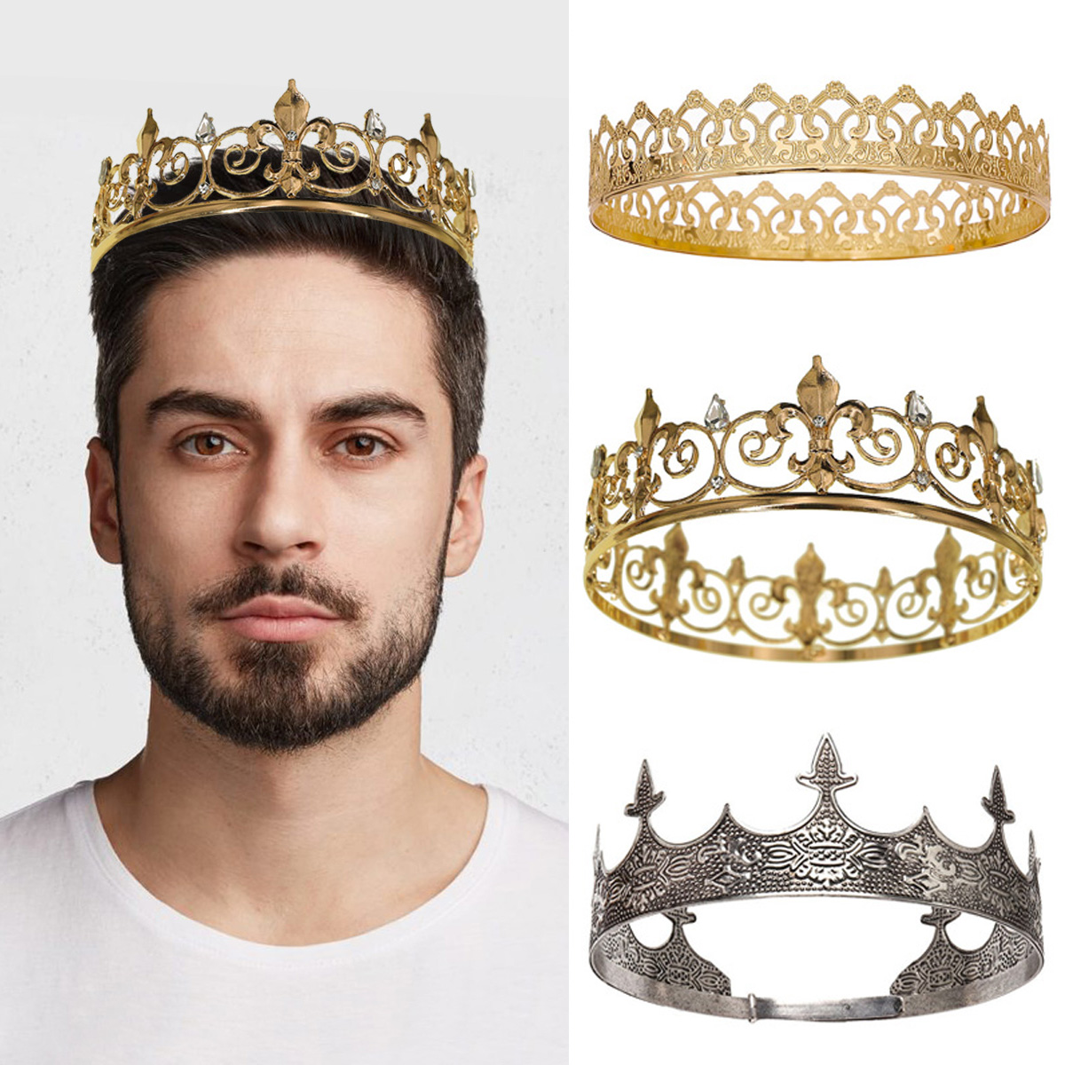 Royal King Queen Crown for Men - огляд і ціна Men Accessories For Party